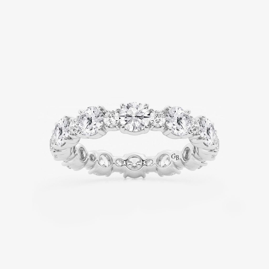 GWA069 - 2 3/4 ctw Round Lab Grown Diamond Eternity Band - 3.7mm Width