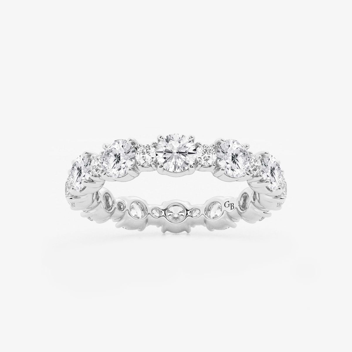 GWA069 - 2 3/4 ctw Round Lab Grown Diamond Eternity Band - 3.7mm Width