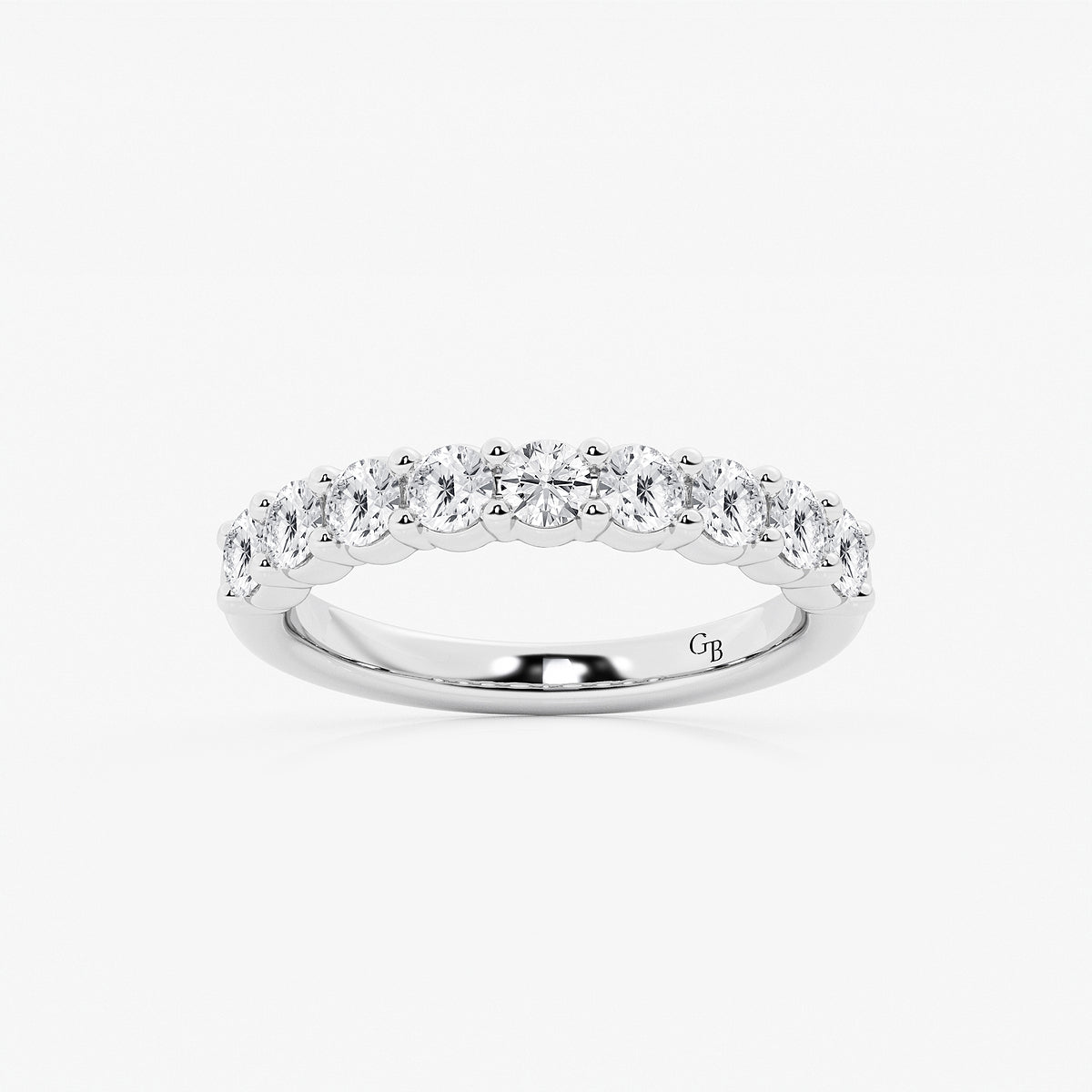 GWA071 - product video for 1 ctw Round Lab Grown Diamond Nine Stone Shared Prong Anniversary Band