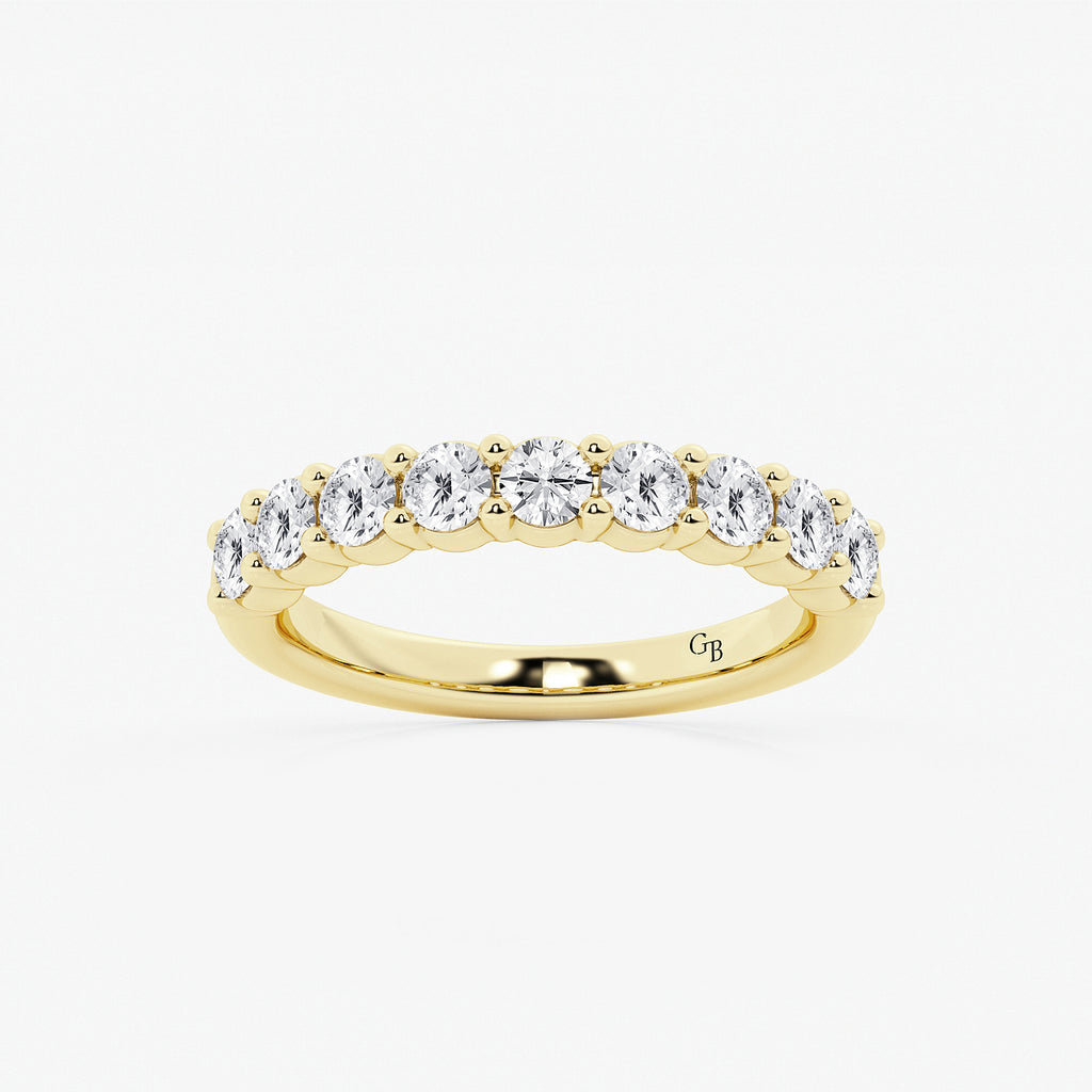 GWA071 - product video for 1 ctw Round Lab Grown Diamond Nine Stone Shared Prong Anniversary Band