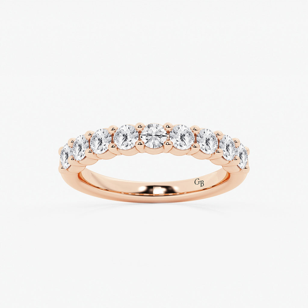 GWA071 - product video for 1 ctw Round Lab Grown Diamond Nine Stone Shared Prong Anniversary Band