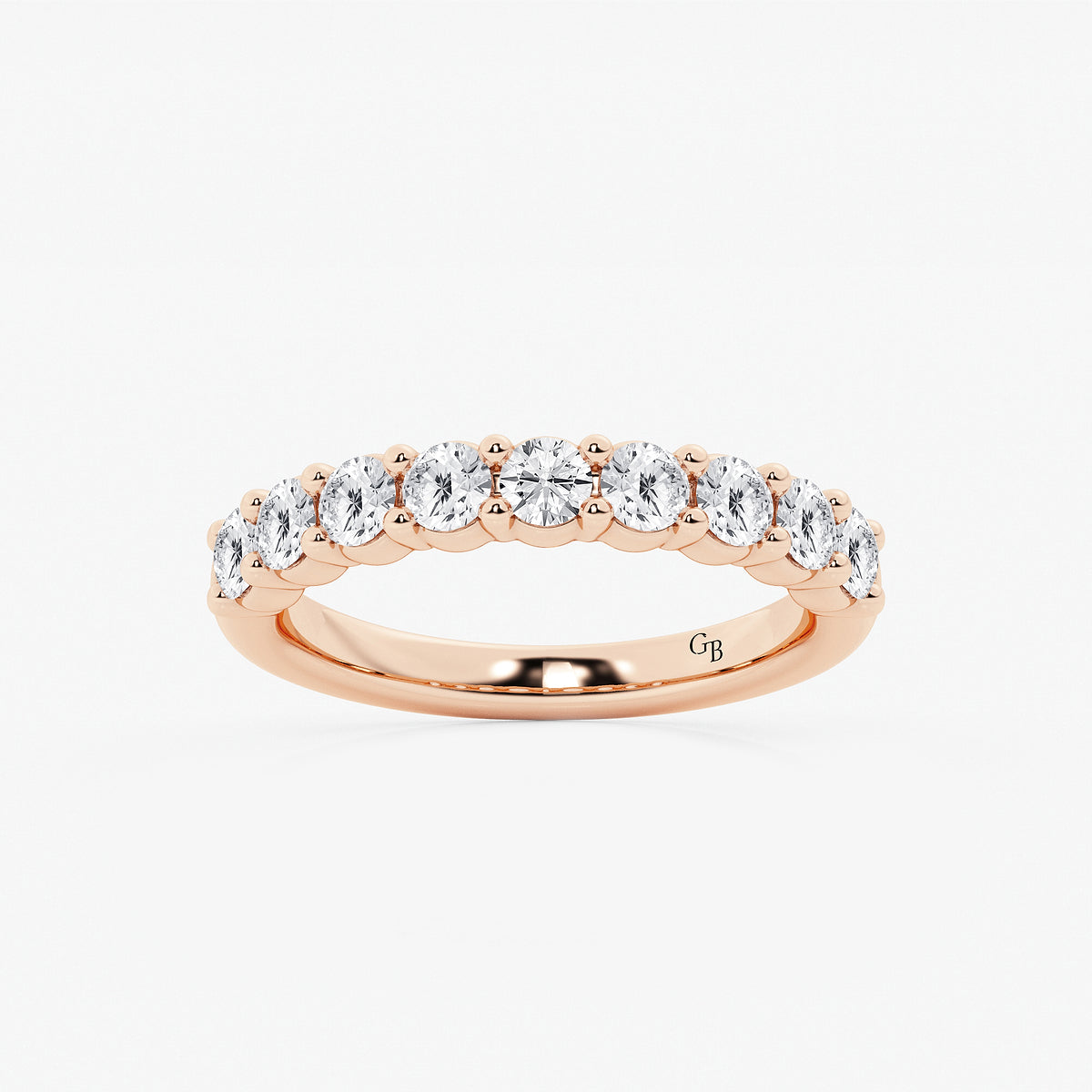 GWA071 - product video for 1 ctw Round Lab Grown Diamond Nine Stone Shared Prong Anniversary Band