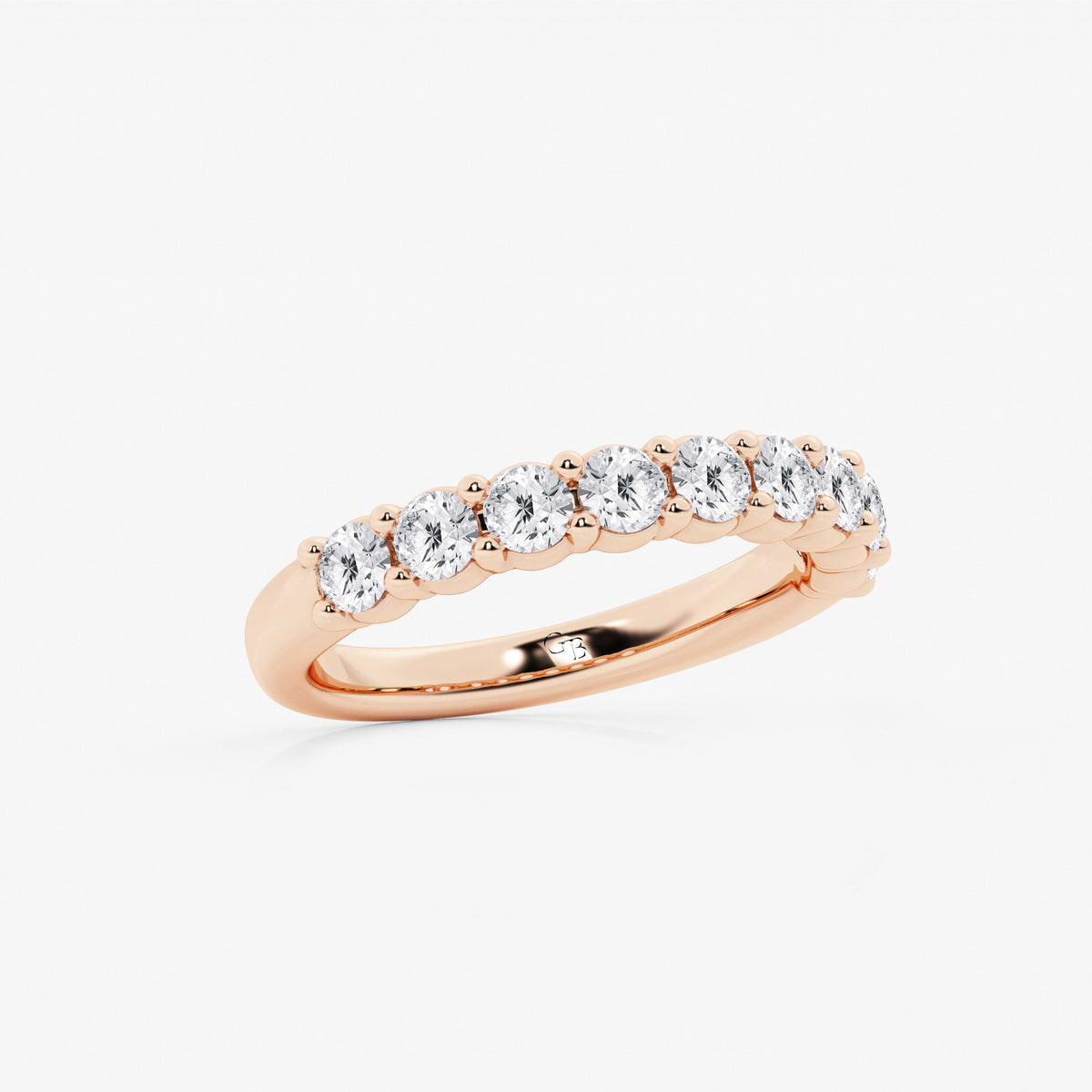 GWA071 - Additional Image 1 for  1 ctw Round Lab Grown Diamond Nine Stone Shared Prong Anniversary Band