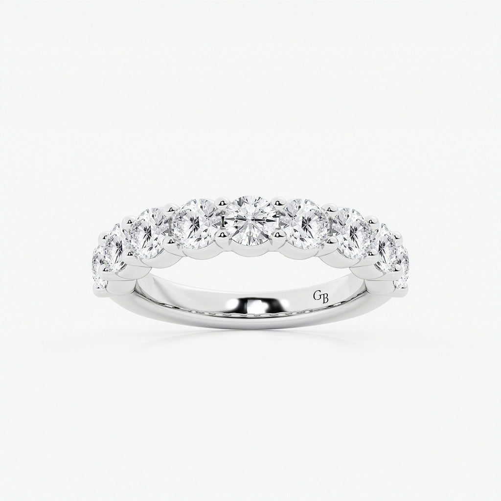 GWA071 - product video for 2 ctw Round Lab Grown Diamond Nine Stone Shared Prong Anniversary Band