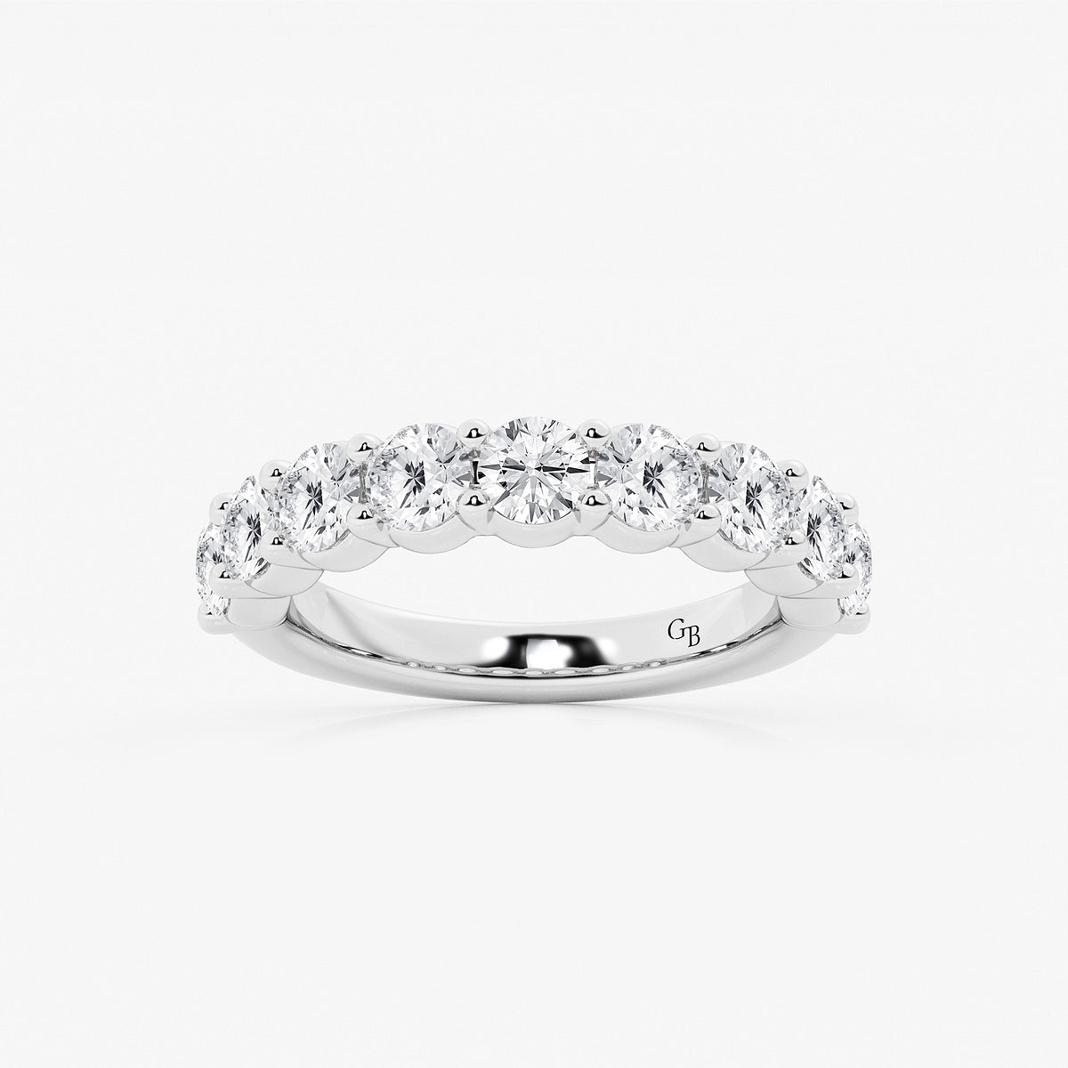 GWA071 - product video for 2 ctw Round Lab Grown Diamond Nine Stone Shared Prong Anniversary Band