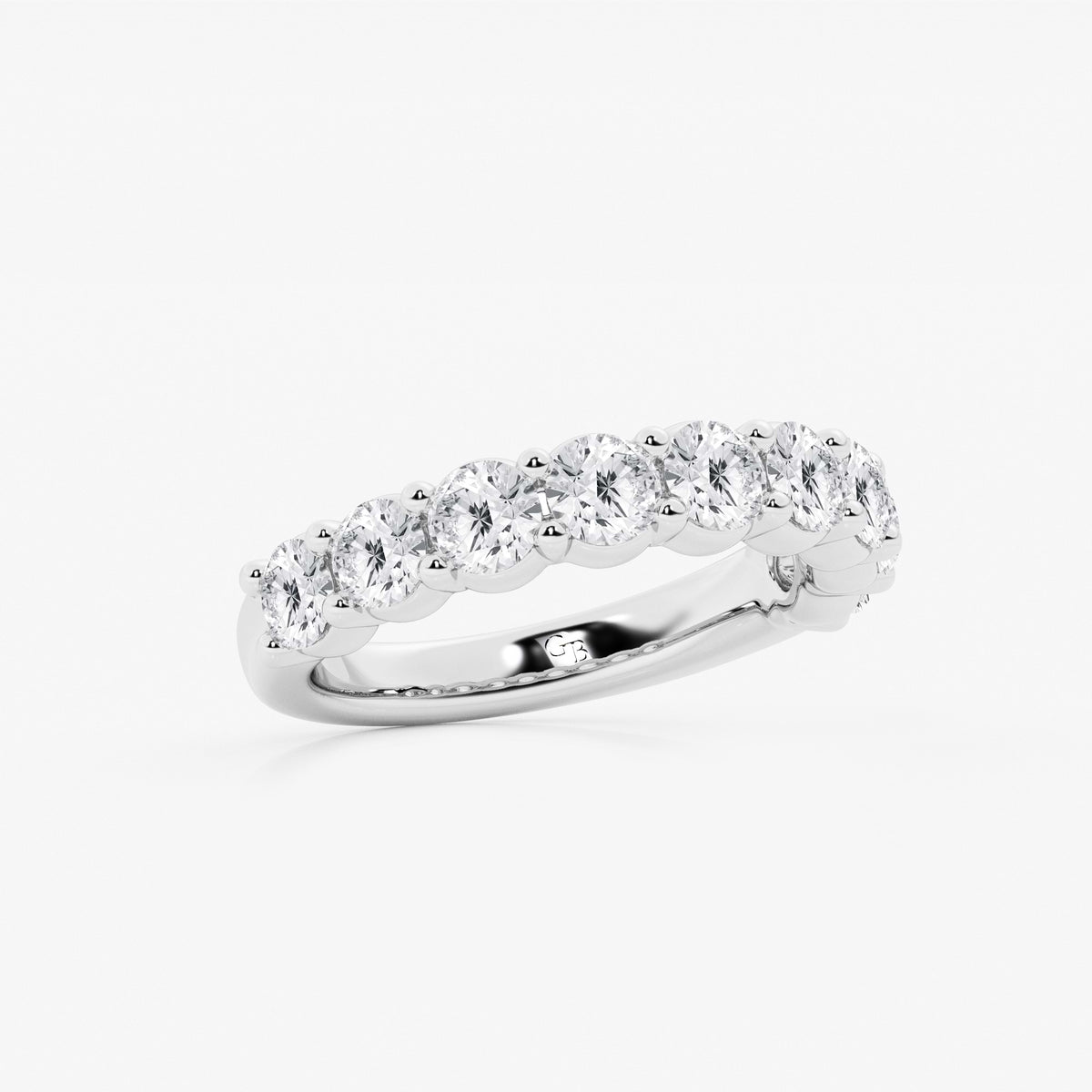 GWA071 - Additional Image 1 for  2 ctw Round Lab Grown Diamond Nine Stone Shared Prong Anniversary Band