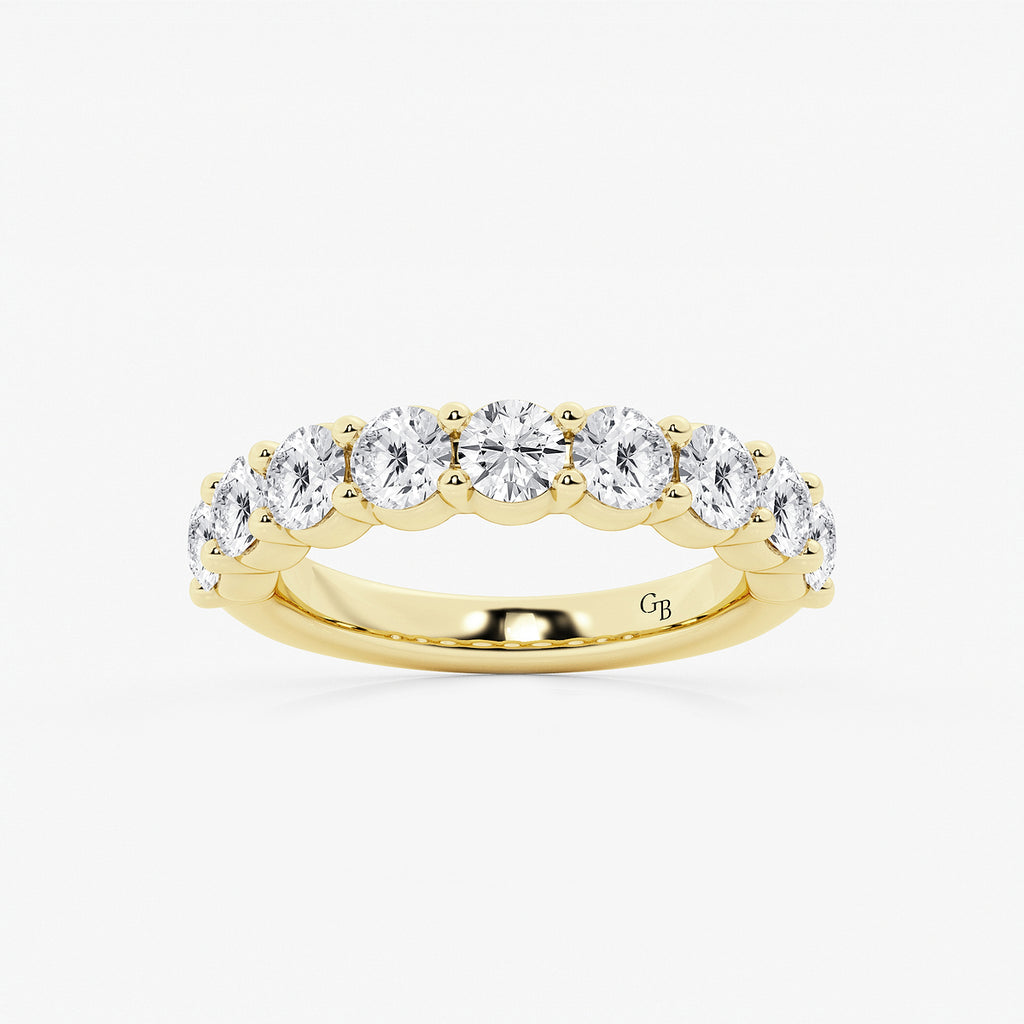 GWA071 - product video for 2 ctw Round Lab Grown Diamond Nine Stone Shared Prong Anniversary Band