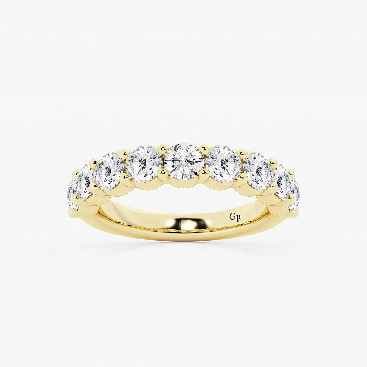 GWA071 - product video for 2 ctw Round Lab Grown Diamond Nine Stone Shared Prong Anniversary Band