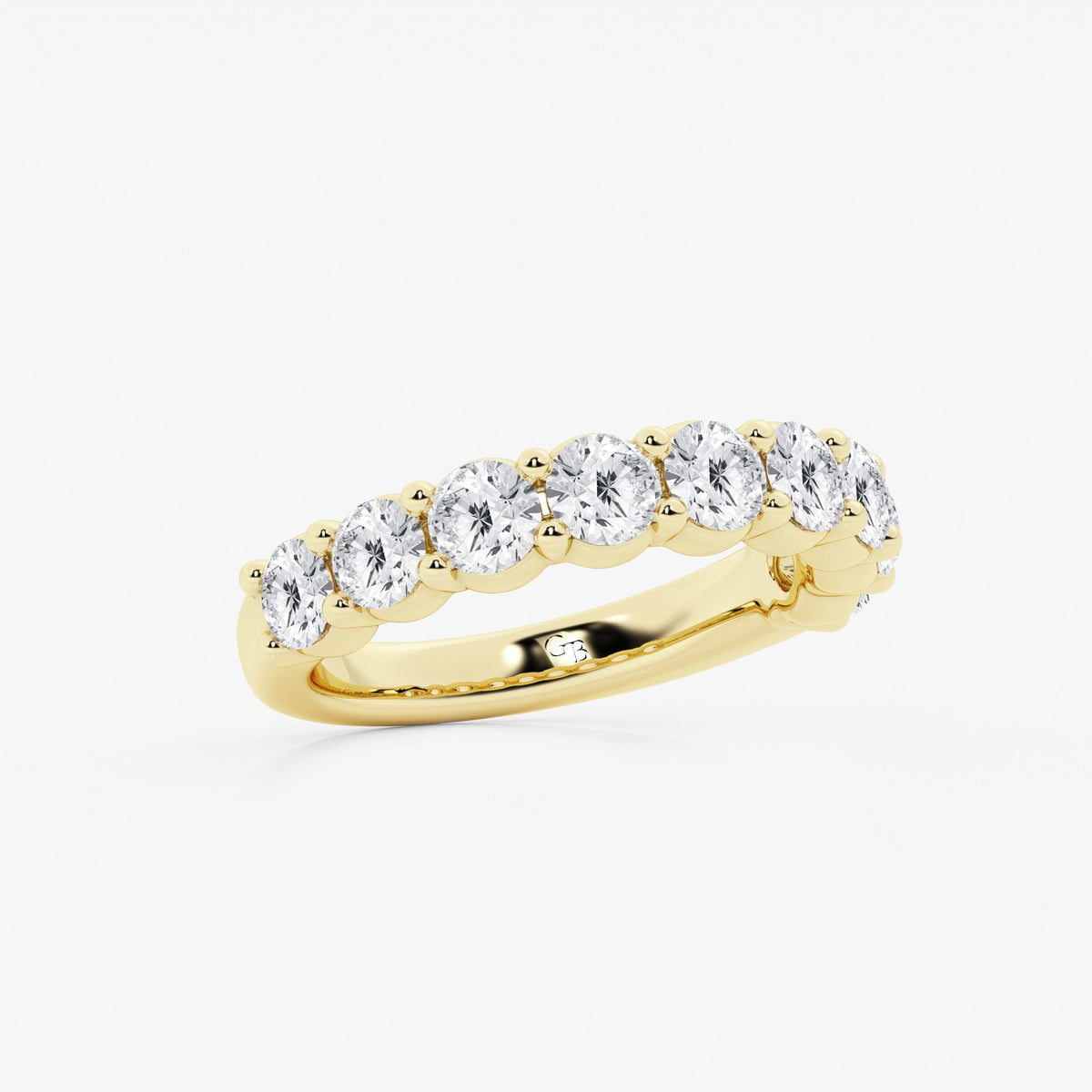 GWA071 - Additional Image 1 for  2 ctw Round Lab Grown Diamond Nine Stone Shared Prong Anniversary Band