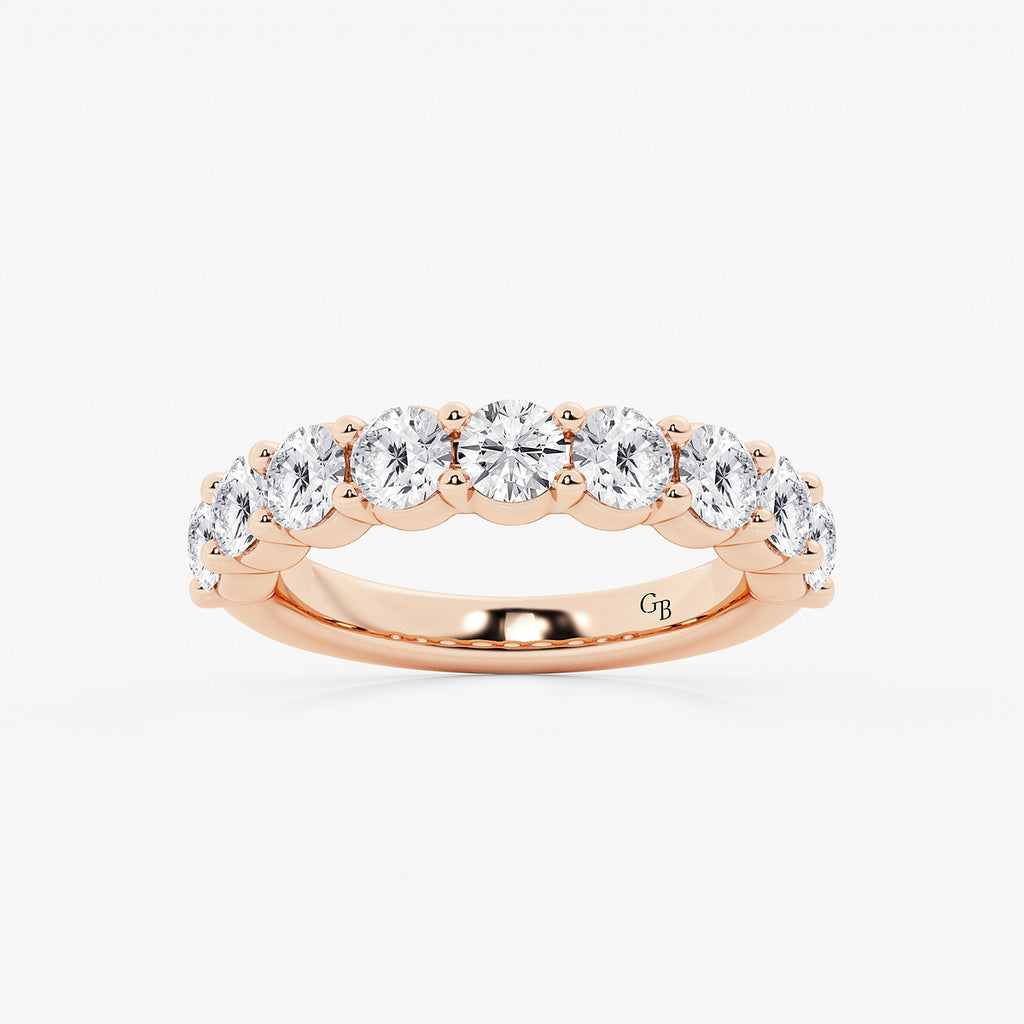 GWA071 - product video for 2 ctw Round Lab Grown Diamond Nine Stone Shared Prong Anniversary Band