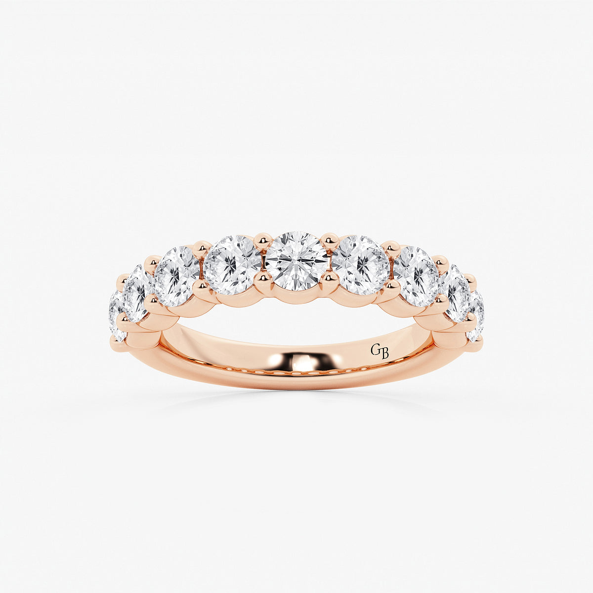 GWA071 - product video for 2 ctw Round Lab Grown Diamond Nine Stone Shared Prong Anniversary Band