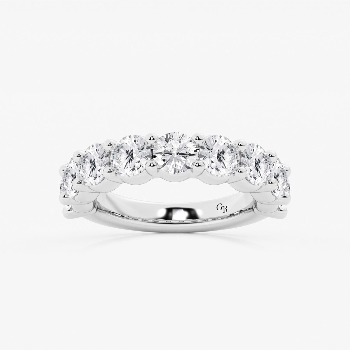 GWA071 - 3 ctw Round Lab Grown Diamond Nine Stone Shared Prong Anniversary Band