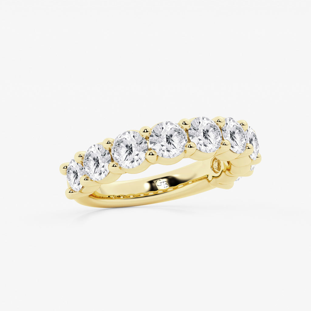 GWA071 - Additional Image 1 for  3 ctw Round Lab Grown Diamond Nine Stone Shared Prong Anniversary Band
