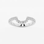 GWA072 - Anillo de boda con diamantes de laboratorio de talla redonda engastados con garras, de 1/5 quilates en total