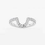 GWA072 - Anillo de boda con diamantes de laboratorio de talla redonda engastados con garras, de 2/5 quilates en total