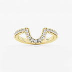 GWA072 - Anillo de boda con diamantes de laboratorio de talla redonda engastados con garras, de 2/5 quilates en total
