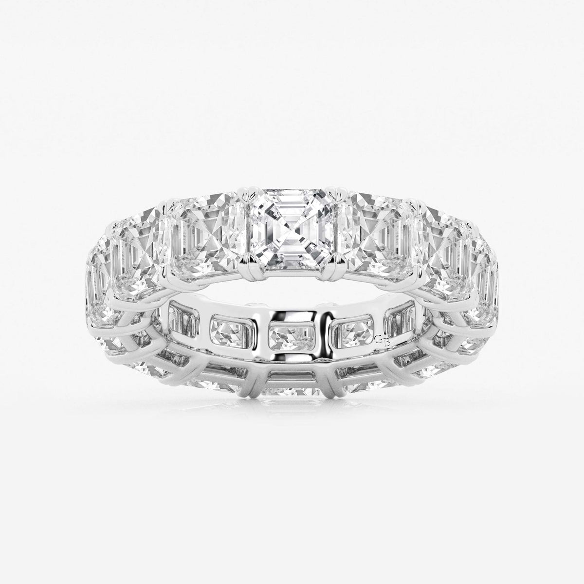 GWA073 - 12 ctw Asscher Lab Grown Diamond Cut Luxe Eternity Band - 5.4mm Width