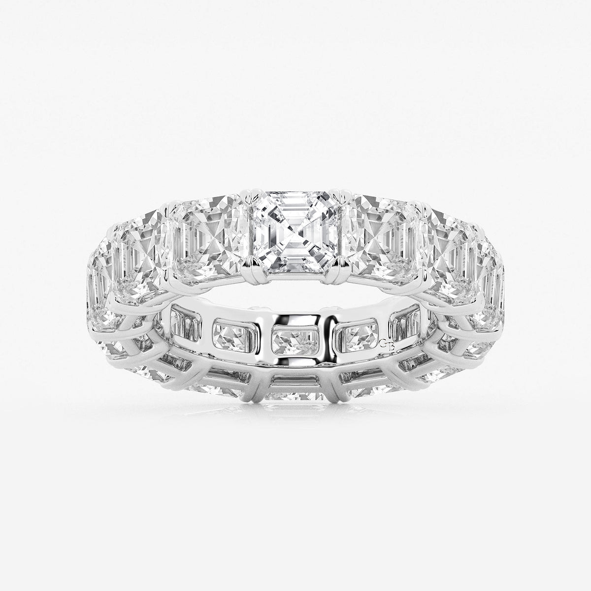 GWA073 - product video for 12 ctw Asscher Lab Grown Diamond Cut Luxe Eternity Band - 5.4mm Width