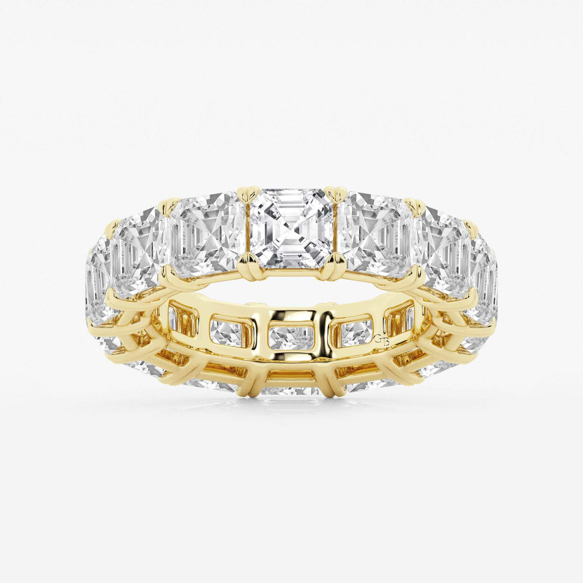 GWA073 - 12 ctw Asscher Lab Grown Diamond Cut Luxe Eternity Band - 5.4mm Width