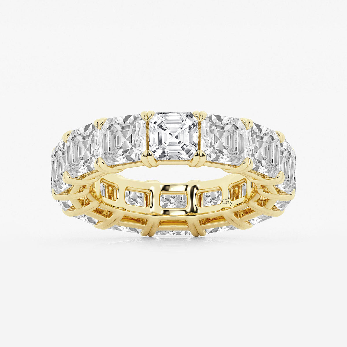 GWA073 - product video for 12 ctw Asscher Lab Grown Diamond Cut Luxe Eternity Band - 5.4mm Width