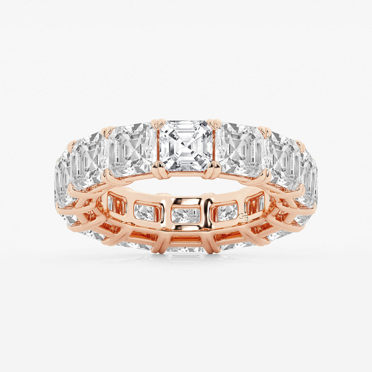 GWA073 - product video for 12 ctw Asscher Lab Grown Diamond Cut Luxe Eternity Band - 5.4mm Width