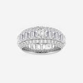 GWA074 - 5 ctw Framed Emerald and Round Lab Grown Diamond Eternity Band - 8.25mm Width