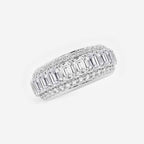 GWA074 - Additional Image 1 for  5 ctw Framed Emerald and Round Lab Grown Diamond Eternity Band - 8.25mm Width
