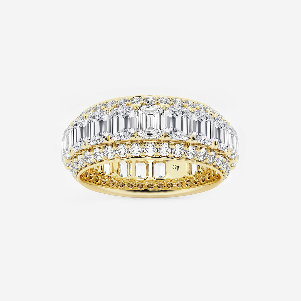 GWA074 - product video for 5 ctw Framed Emerald and Round Lab Grown Diamond Eternity Band - 8.25mm Width