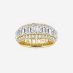 GWA074 - product video for 5 ctw Framed Emerald and Round Lab Grown Diamond Eternity Band - 8.25mm Width