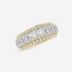 GWA074 - Additional Image 1 for  5 ctw Framed Emerald and Round Lab Grown Diamond Eternity Band - 8.25mm Width