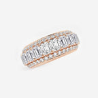 GWA074 - Additional Image 1 for  5 ctw Framed Emerald and Round Lab Grown Diamond Eternity Band - 8.25mm Width