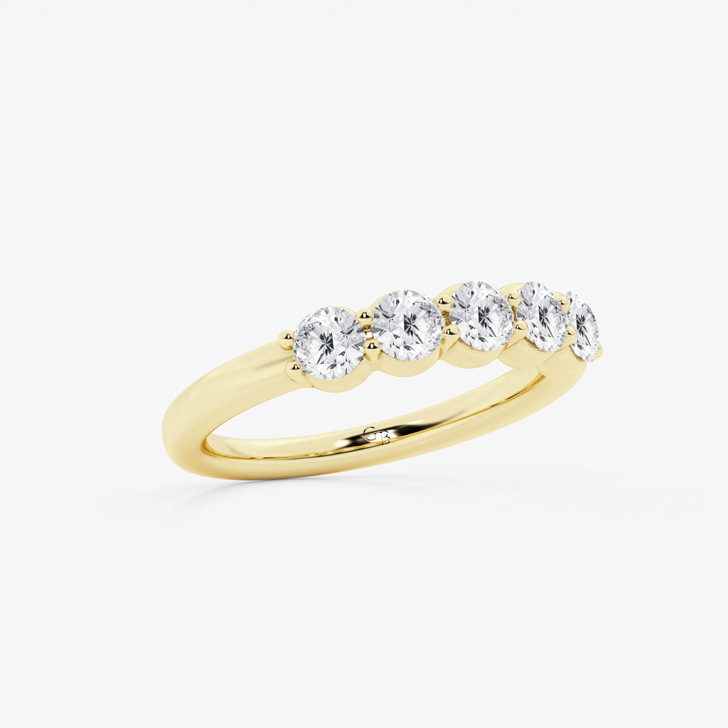 GWA075 - Additional Image 1 for  1 ctw Round Lab Grown Diamond Five Stone Shared Prong Anniversary Band