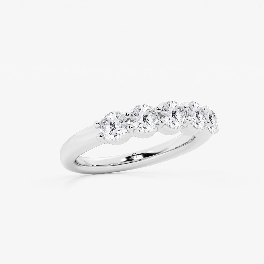 GWA075 - Additional Image 1 for  1 1/2 ctw Round Lab Grown Diamond Five Stone Shared Prong Anniversary Band