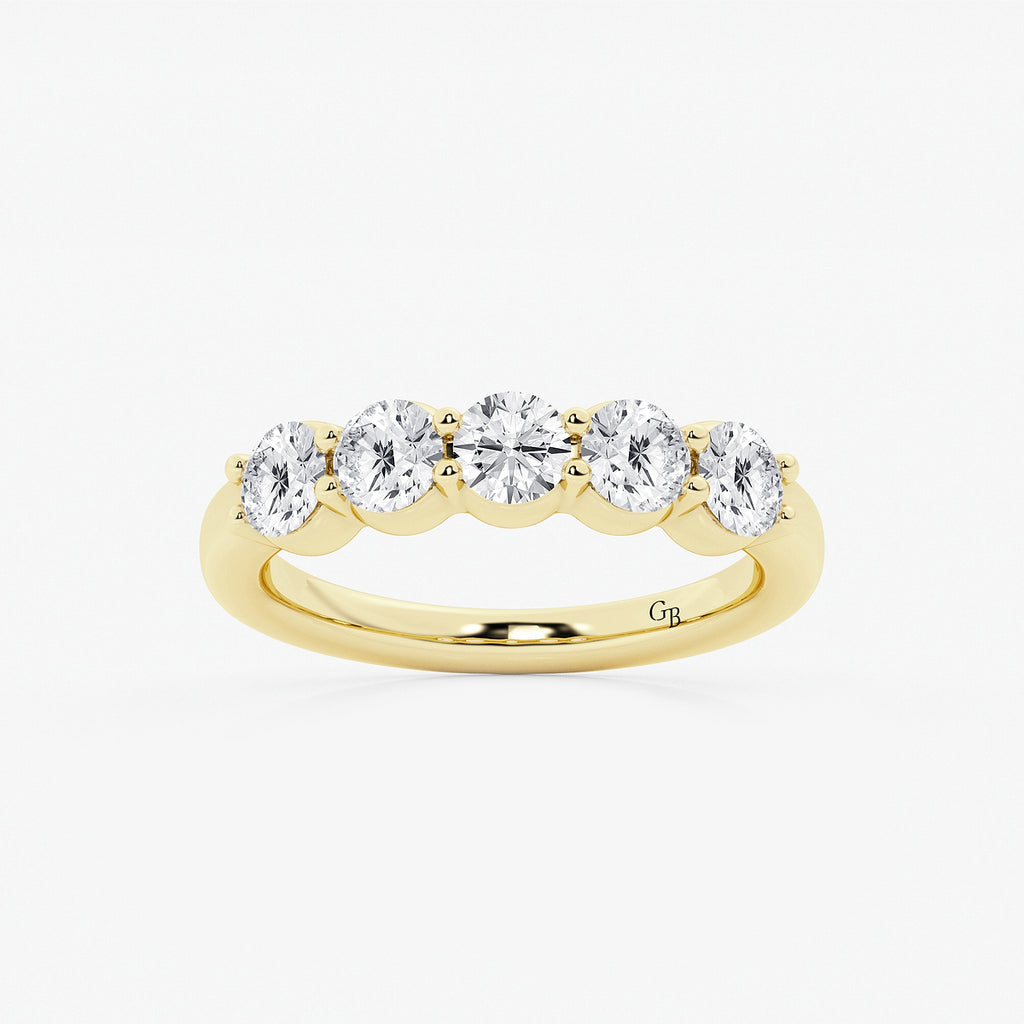 GWA075 - product video for 1 1/2 ctw Round Lab Grown Diamond Five Stone Shared Prong Anniversary Band