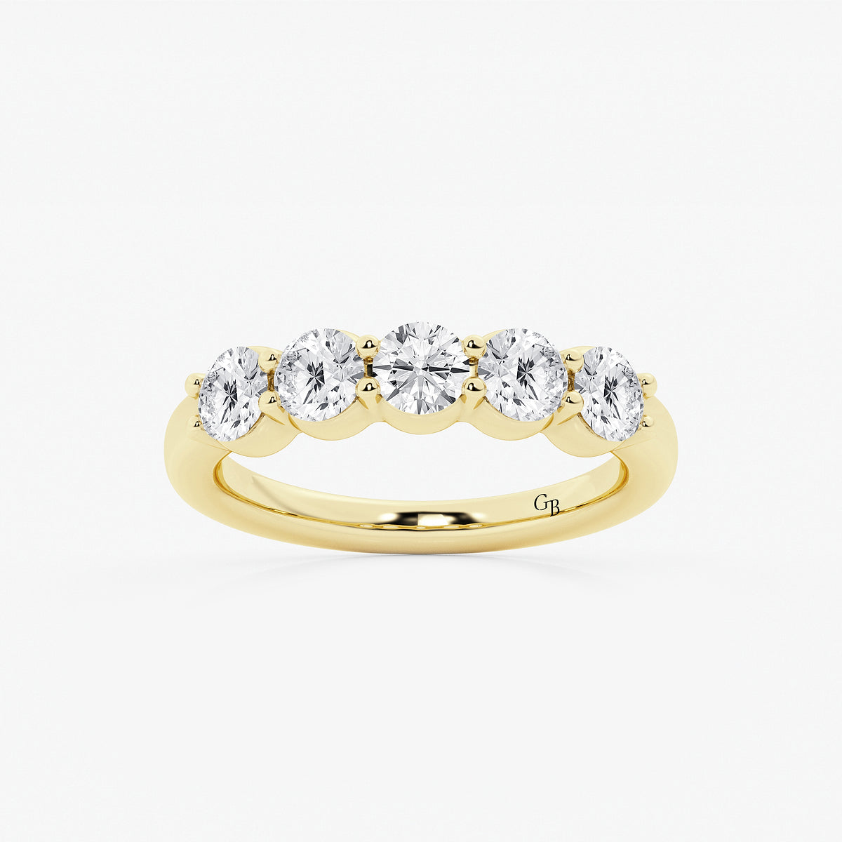 GWA075 - product video for 1 1/2 ctw Round Lab Grown Diamond Five Stone Shared Prong Anniversary Band