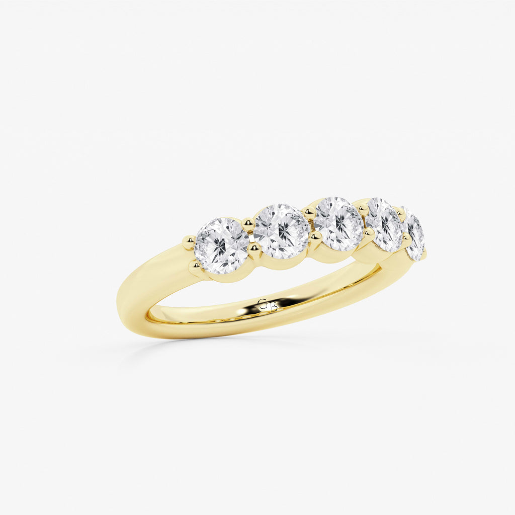 GWA075 - Additional Image 1 for  1 1/2 ctw Round Lab Grown Diamond Five Stone Shared Prong Anniversary Band