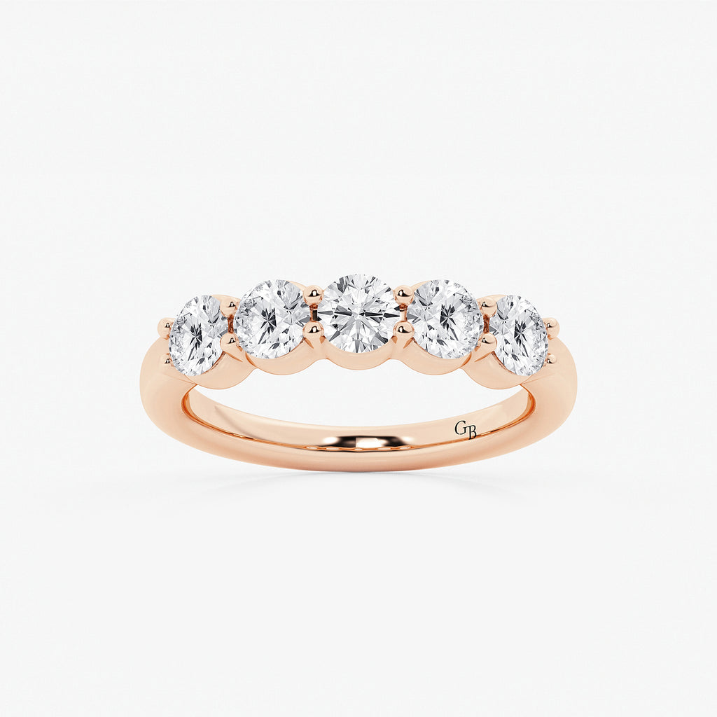 GWA075 - product video for 1 1/2 ctw Round Lab Grown Diamond Five Stone Shared Prong Anniversary Band