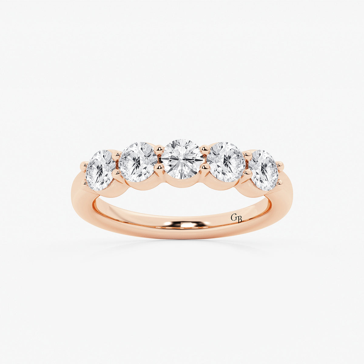 GWA075 - product video for 1 1/2 ctw Round Lab Grown Diamond Five Stone Shared Prong Anniversary Band