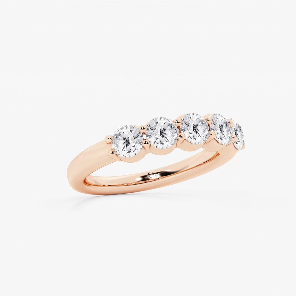 GWA075 - Additional Image 1 for  1 1/2 ctw Round Lab Grown Diamond Five Stone Shared Prong Anniversary Band
