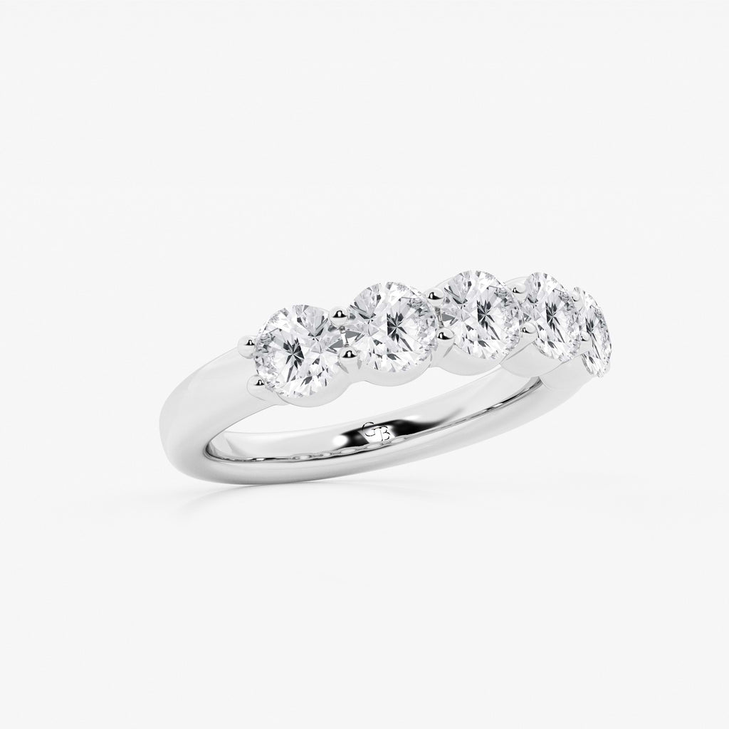 GWA075 - Additional Image 1 for  2 ctw Round Lab Grown Diamond Five Stone Shared Prong Anniversary Band