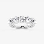GWA075 - 3 ctw Round Lab Grown Diamond Five Stone Shared Prong Anniversary Band