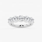 GWA075 - product video for 3 ctw Round Lab Grown Diamond Five Stone Shared Prong Anniversary Band