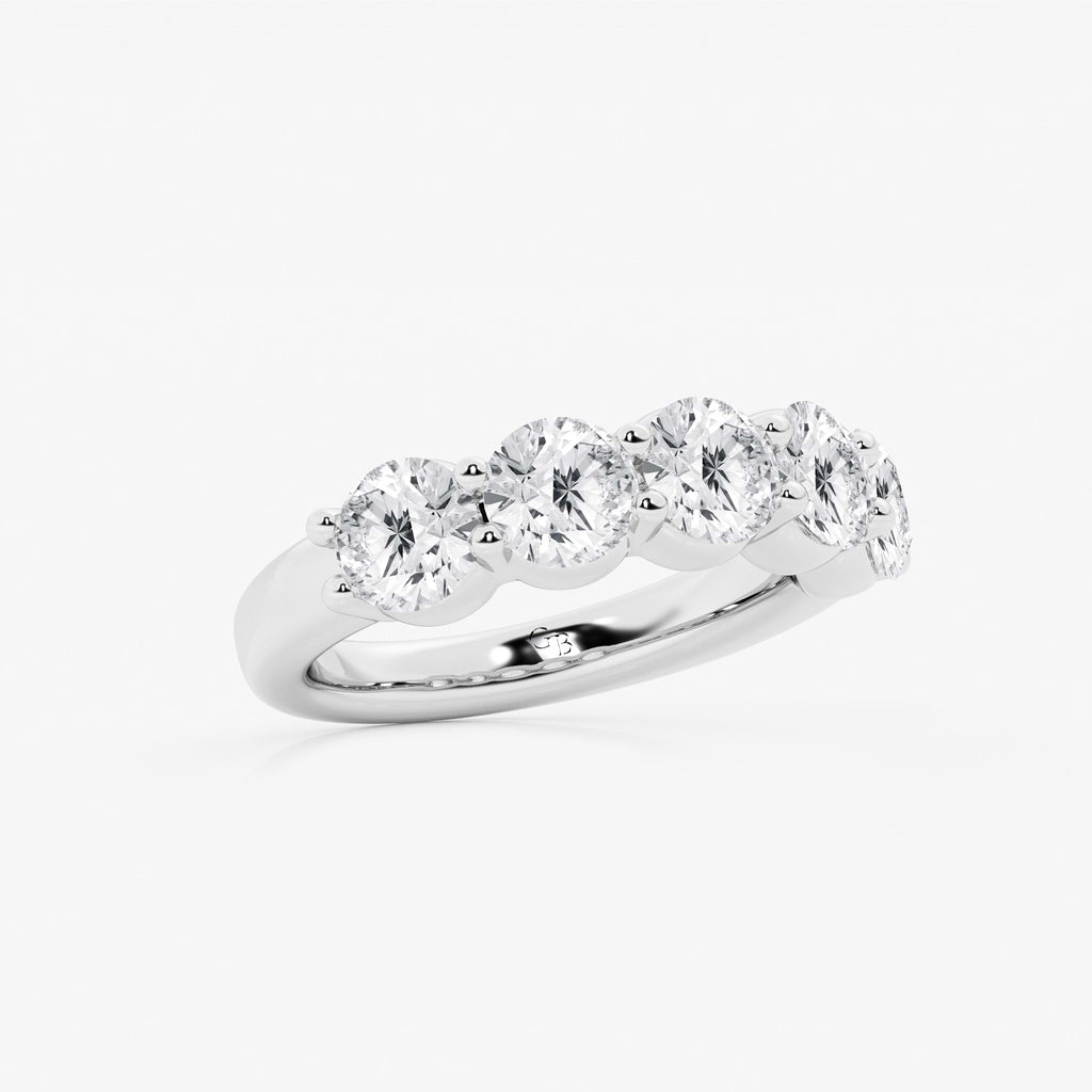 GWA075 - Additional Image 1 for  3 ctw Round Lab Grown Diamond Five Stone Shared Prong Anniversary Band
