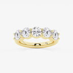 GWA075 - 3 ctw Round Lab Grown Diamond Five Stone Shared Prong Anniversary Band