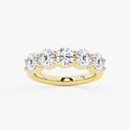 GWA075 - product video for 3 ctw Round Lab Grown Diamond Five Stone Shared Prong Anniversary Band