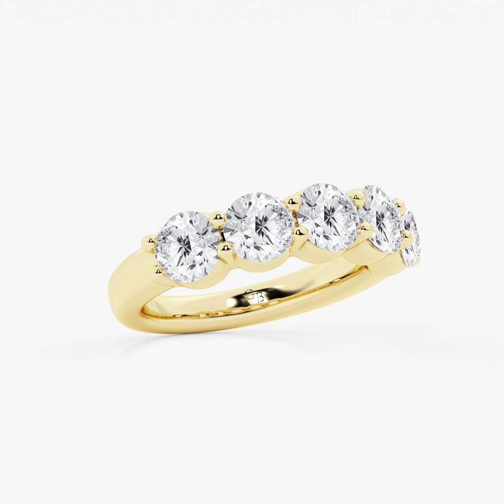 GWA075 - Additional Image 1 for  3 ctw Round Lab Grown Diamond Five Stone Shared Prong Anniversary Band