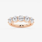 GWA075 - 3 ctw Round Lab Grown Diamond Five Stone Shared Prong Anniversary Band