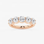 GWA075 - product video for 3 ctw Round Lab Grown Diamond Five Stone Shared Prong Anniversary Band