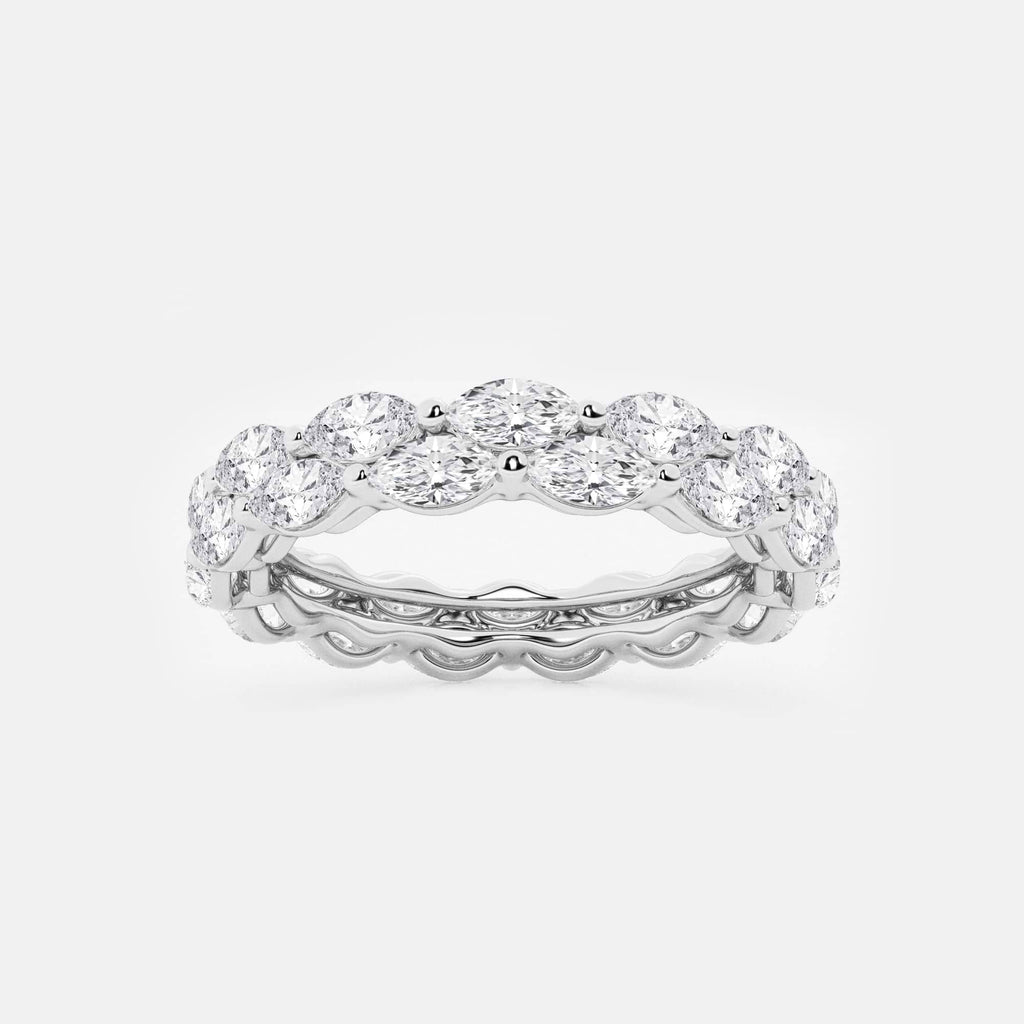 GWA076 - 2 ctw Double-row Marquise Lab Grown Diamond Eternity Band - 4.8mm Width