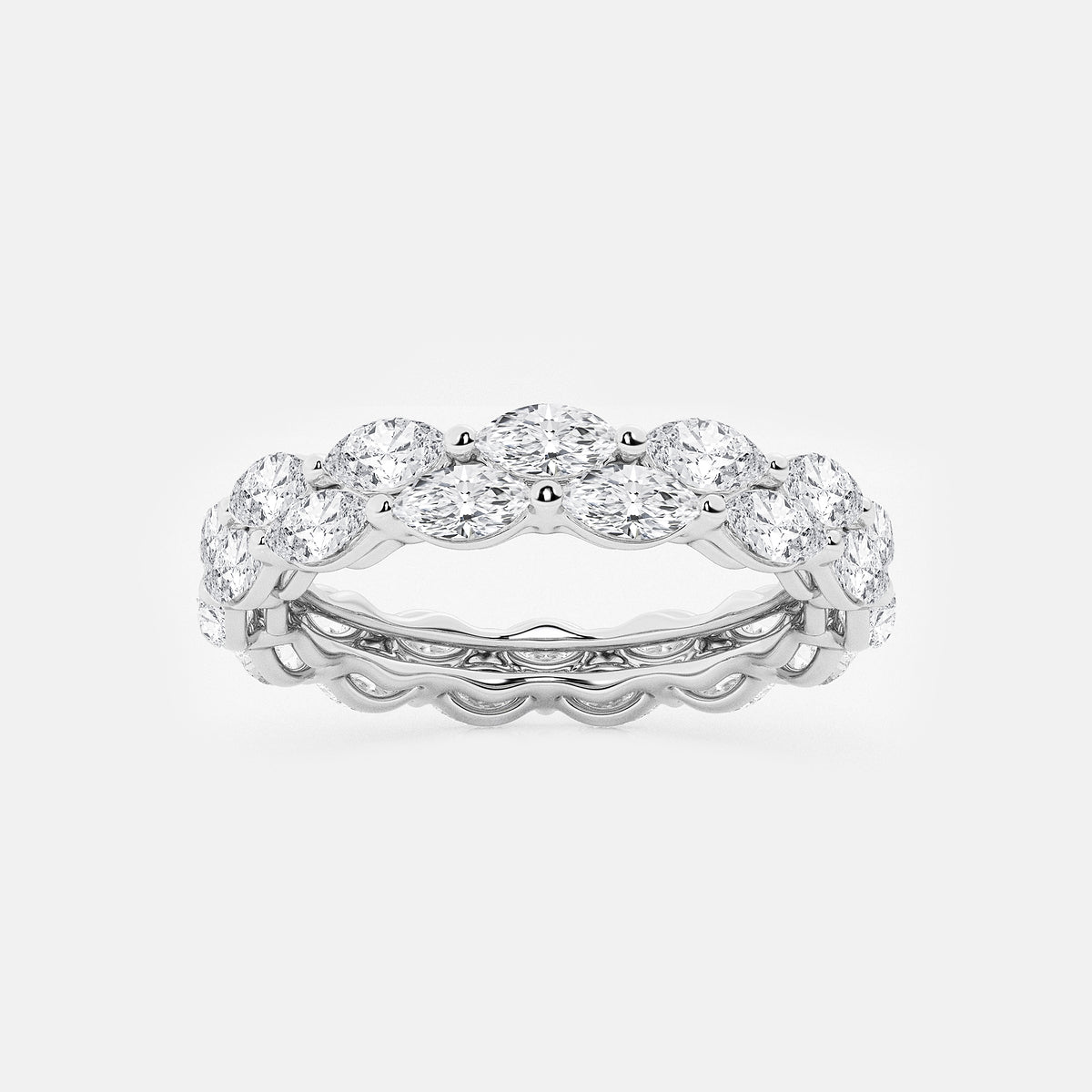 GWA076 - product video for 2 ctw Double-row Marquise Lab Grown Diamond Eternity Band - 4.8mm Width